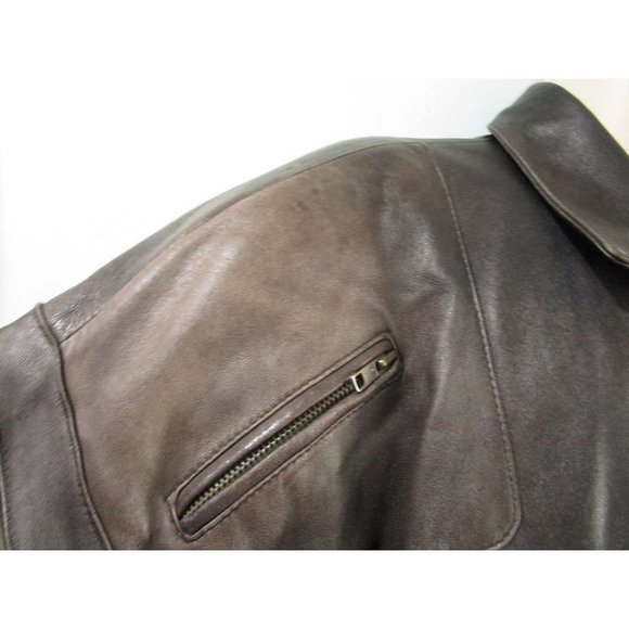 Italiano Leather Jacket Mens XL Vintage 1980s Hong Kong Lined GUC Minor Damage - Picture 11 of 16